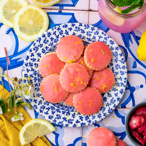 Pink Lemonade Sourdough Shortbread Cookies