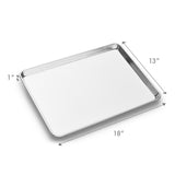 Dimensions of the sheet pan, 13x18x1 inches.