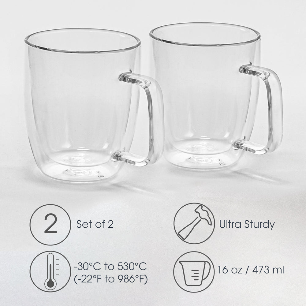 Double-Wall Oversize Glass Mugs